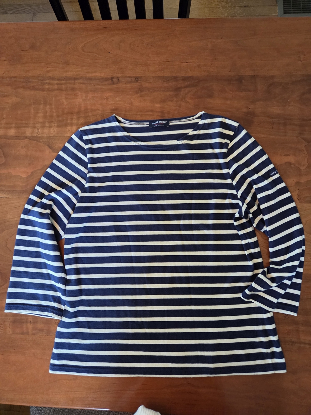 Saint James Navy and White Breton Stripe Long-Sleeve Tee